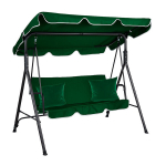 Aiakiik 3 inimesele koos varikatuse ja patjadega, roheline