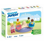 'PLAYMOBIL Junior 71701 Kinderen en draaimolen, Inclusief vier personages en een draaimolen, Vanaf 1 jaar'