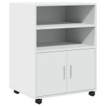 ratastel kapp, valge, 60 x 48 x 81 cm, tehispuit CFE616452