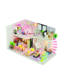 DIY puidust mudel nukumaja meisterdamise komplekt. Roombox/ Diy Miniature Dollhouse Kit - Anna's Pink Melody - Mudel: M035, Valmis suurus: 28x18.5x15.8cm