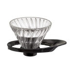 Hario V60 klaasist tilguti 01 - must, koos k&uuml;hvliga