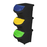 Pr&uuml;gikastide komplekt 3 tk. Eco Solution Set 3 26L 31x43,5x92cm must-sinine|kollane|roheline