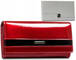 Naturaalnahast rahakott naistele Cavaldi, punane