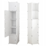 Modulaarne garderoobikapp 5 riiulit raamaturiiuliga samba garderoobikapp valge loft