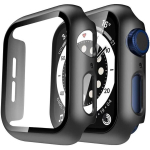 Apple Watch 40mm SE seeria 6 seeria 5 seeria 4 &uuml;hilduv korpus - K&otilde;va kaitse must &uuml;mbris karastatud klaasiga Phonillico&reg;