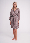 Lillemustriga hommikumantel FLURISSE 7237/050 Giulia, v&auml;rv deep taupe/floral print