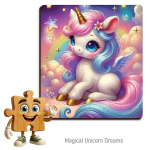 Puidust pusle Unicorn 20 tk, lastele, 19,3x17,4 cm