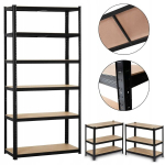 Metallist riiul 220x90x40cm 1050kg 6 riiulit must