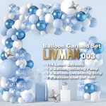 &Otilde;hupallivanikute komplekt erinevateks pidustusteks LIVMAN 003 koos &otilde;hupallipumbaga, 114 osa