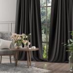 Kardin Velur Moradi, 140x250 cm, must