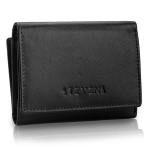 Naiste nahast rahakott STEVENS, must, RFID kaitsega