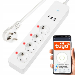 Tark pikendusjuhe BLOW WiFi 1,5 m, 4 pistikupesa, 2x USB, 1x USB-C, Tuya, valge