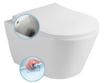 AVVA CLEANWASH Riputatav WC-pott bideefunktsiooniga, servata Rimless, 35,5x53 cm ja SLIM Soft Close istmega, valge