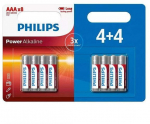 PHILLIPS PHILIPS POWER ALKALINE AKU AAA LR03 4+4 &Uuml;KS