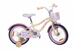 Lasteratas Heckler Rainbow 16", valge-kollane, korviga ja abiratastega