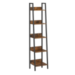 Riiul, begryf, 34x30x170, 5 tasandit, tumepruun MDF, must metallraam, loft stiilis.