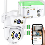 Kahe objektiiviga turvakaamera LIVMAN ICC-S4 270&deg; panoraamvaate ja infrapunase &ouml;&ouml;n&auml;gemisega