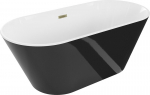 Vonia Mexen Flavia su sifonu, 160 x 74 cm, White/Black+Gold