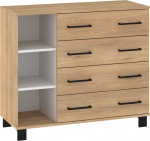 Komoda Meblocross 4SP, ruda/balta