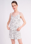Lilleline pidžaama FLOSSED IN FLOWERS 6041/040 Giulia, v&auml;rv white/black floral print
