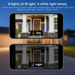3 MP WiFi HD PTZ kamera, 2 krypčių radijas, judesio aptikimas, naktinis matymas, IP66 atsparus vandeniui, 100&ndash;240 V E-U ki&scaron;tukas, 3 MP apsaugos kamera
