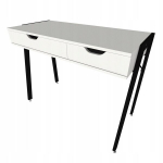 KAASAEGNE KIRJUTUSLAUD LOFT-SAHTLITEGA, VALGE, MUSTADEL JALGADEL, 80 CM