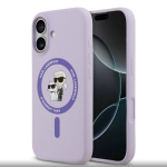 Karl Lagerfeld vedelast silikoonist &uuml;mbris &bdquo;Karl and Choupette MagSafe iPhone 17&ldquo;, lilla