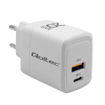 Laadija 20w gan 5-20v 15-3a 1 x usb-c pd usb qc 3.0 valge Qoltec