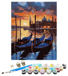 Numbrite j&auml;rgi maalimine &ndash; maal, v&auml;rvid, pintslid, komplekt &bdquo;Venice sunset with boats&ldquo;