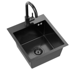 Valamu ja segisti komplekt Quadron LUKE 90, ZH4045PVDBLM_3623500_PVDBLM, must metall