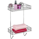 WENKO kaheastmeline vannitoa riiul, 2 korvi vannitarvikutele Vaakum "Vacuum-Loc" lisatarvik