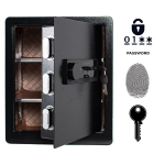 Soomustatud kodu biomeetriline s&otilde;rmej&auml;lgiga seif, 45x38x32 cm, must