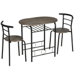 Bistroo s&ouml;&ouml;gikomplekt: laud ja 2 tooli, 80&times;53&times;74,5 cm, must