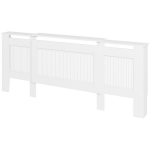 Radiaatorikate, lamelldisain, reguleeritav pikkus 125-201 cm, MDF, valge