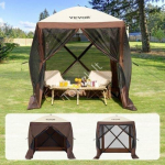 Piknikutelga 4 k&uuml;ljega, varikatuse-telk, pruun 1,83 x 1,83 x 2,1 m