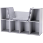 2-&uuml;hes lastesiriiul ja pink koos polstriga 103 cm &times; 30 cm &times; 62 cm Valge + Hall, Pilka