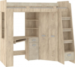 Korrusvoodi Meblocross Antresola P, 80x200 cm, tamm/mandel, MDF