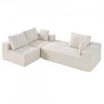 Nurgadiivan, Modulaarne L-kujuline diivan tumbaga, 265x165x57 cm, beež, veluurkangas