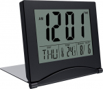 Reisikell, digitaalne LCD, kokkupandav, temperatuuri ja kuup&auml;evaga, must