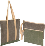 Kolme organiseerimiskoti komplekt t&otilde;mblukkudega &ndash; Belle Vous, roheline/hall, pol&uuml;ester