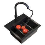 Graniit valamu Granitan Tiny k&ouml;&ouml;gisegisti Losero kraanikaussi komplekt must