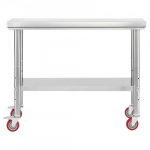 Roostevabast terasest laud, 60x90x85 cm, reguleeritava alumise riiuliga, k&ouml;&ouml;git&ouml;&ouml;laud