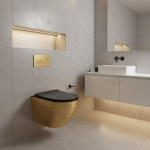 Seinapealne Wc-Pott Rea Carlo Mini Tornado Black/Brushed Gold 49X36X37CM