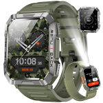 Nutikell Blackview W60 Bluetooth nutikell, 100+ spordirežiimi, LED-taskulamp ja kompass iOS-ile ja Androidile Roheline