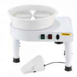 Keraamika ratas, 28 cm, 51x40.2x48.5 cm, Valge, Reguleeritav jalapedaal