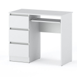 Kirjutuslaud Hurtownia-Mebli Hugo, Valge, 90 cm, Arvuti 3 Sahtlit Kooli Noorte Gaming