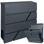 Lukustatav postkast ajalehe toruga, 10x37x36 cm, tumehall