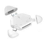 SD-kaardi lugeja, 3-in-1, &uuml;hilduv iOS, USB-C ja USB-A-ga