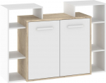 RIO-05 Moodne 2-ukseline kummut, tammeotsl&otilde;ige / valge, 127 x 86 x 41 cm