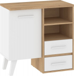 Nordis NOR-03 kummut 1D4S &ndash; klassikaline tamme ja valge viimistlusega panipaik